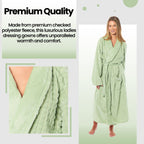 OLIVIA ROCCO Womens Luxury Waffle Fleece Robe Belted Long Dressing Gown With Pockets - Joe’s Haven