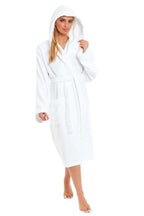OLIVIA ROCCO Womens Bamboo Cotton Hooded Towelling Robe Ultra Absorbent Spa Loungewear
