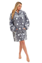 OLIVIA ROCCO Oversized Hooded Blanket Reversible Sherpa Fleece Grey Stars Easy Care - Joe’s Haven