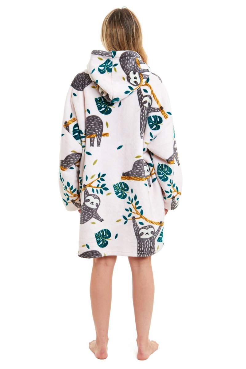 OLIVIA ROCCO Oversized Sloth Hoodie Blanket With Reversible Sherpa Fleece Giant 6XL - Joe’s Haven