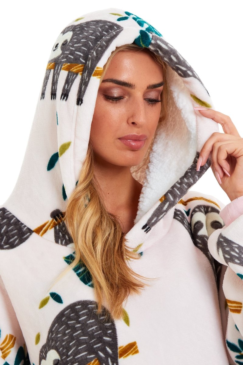OLIVIA ROCCO Oversized Sloth Hoodie Blanket With Reversible Sherpa Fleece Giant 6XL - Joe’s Haven