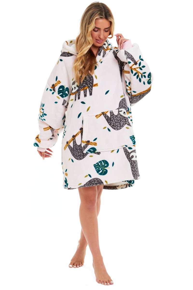 OLIVIA ROCCO Oversized Sloth Hoodie Blanket With Reversible Sherpa Fleece Giant 6XL - Joe’s Haven