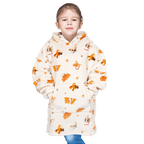 OLIVIA ROCCO Kids Oversized Hooded Blanket Hoodie Sherpa Fur Fleece Dogs Pattern