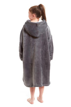 OLIVIA ROCCO Kids Oversized Hooded Fleece Blanket With Sherpa Fur Elastic Cuffs Easy-Care Sofa and Bedroom Throw