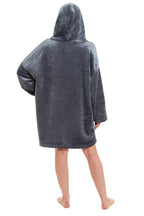 OLIVIA ROCCO Oversized Hooded Blanket Reversible Sherpa Fleece Grey And Pink For Adults - Joe’s Haven