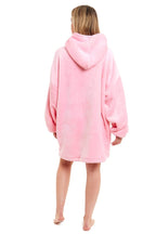 OLIVIA ROCCO Oversized Hooded Blanket Reversible Sherpa Fleece Grey And Pink For Adults - Joe’s Haven