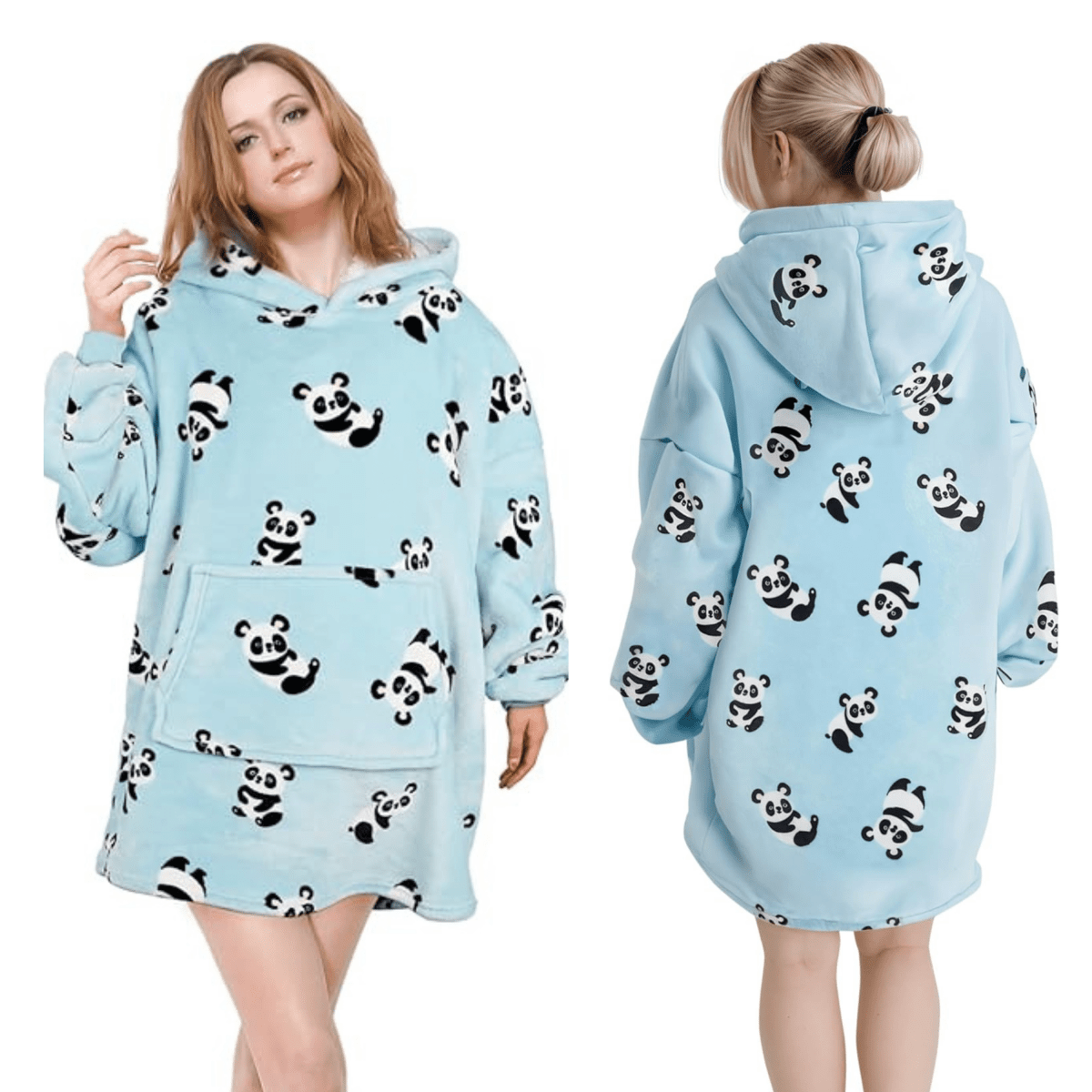 OLIVIA ROCCO Giant Oversized Panda Hooded Blanket Plush Fleece With Reversible Sherpa - Joe’s Haven