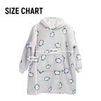 OLIVIA ROCCO Kids Oversized Hooded Penguin Blanket Hoodie Ultra Soft Sherpa Flannel