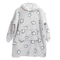 OLIVIA ROCCO Kids Oversized Hooded Penguin Blanket Hoodie Ultra Soft Sherpa Flannel