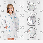 OLIVIA ROCCO Kids Oversized Hooded Penguin Blanket Hoodie Ultra Soft Sherpa Flannel