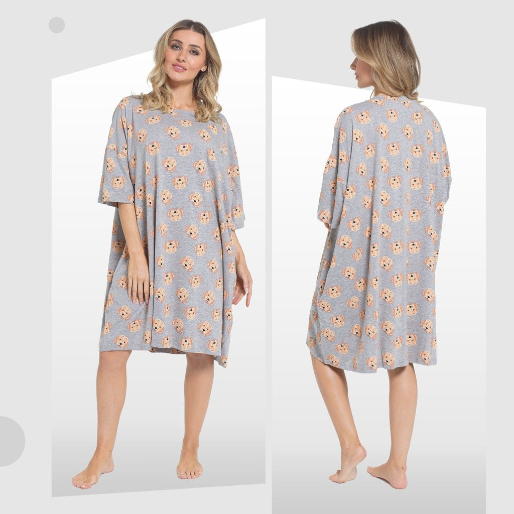 OLIVIA ROCCO Women's Cockapoo Baggy Nighty Dress 100% Cotton Oversized Nightshirt - Joe’s Haven