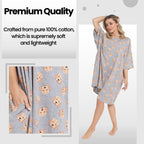 OLIVIA ROCCO Women's Cockapoo Baggy Nighty Dress 100% Cotton Oversized Nightshirt - Joe’s Haven
