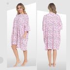 OLIVIA ROCCO Giraffe Print Nightshirt Women Baggy 100% Cotton Short Sleeve Oversized - Joe’s Haven