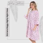 OLIVIA ROCCO Giraffe Print Nightshirt Women Baggy 100% Cotton Short Sleeve Oversized - Joe’s Haven