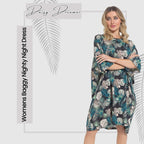 OLIVIA ROCCO Women's Tropical Baggy Nightdress 100% Cotton Oversized Short Sleeve - Joe’s Haven
