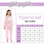 OLIVIA ROCCO Girls Satin Silk Long Sleeve Pyjama Set Black Pink Grey 5 - 14 Button Down - Joe’s Haven