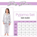 OLIVIA ROCCO Girls Satin Silk Long Sleeve Pyjama Set Black Pink Grey 5 - 14 Button Down - Joe’s Haven
