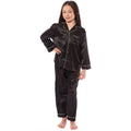 OLIVIA ROCCO Girls Satin Silk Long Sleeve Pyjama Set Black Pink Grey 5 - 14 Button Down - Joe’s Haven