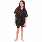 OLIVIA ROCCO Girls Satin Silk Short Pyjama Set Button Down Shirt And Loose Fitting Pants - Joe’s Haven