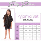 OLIVIA ROCCO Girls Satin Silk Short Pyjama Set Button Down Shirt And Loose Fitting Pants - Joe’s Haven