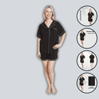 OLIVIA ROCCO Women Black Short Pyjama Set Super Soft Sleepwear With Button Up Top - Joe’s Haven