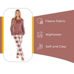 OLIVIA ROCCO Womens Buffalo Check Fleece Ultra Soft Pyjama Set Super Soft Cosy Home Loungewear - Joe’s Haven