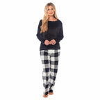 OLIVIA ROCCO Womens Buffalo Check Fleece Ultra Soft Pyjama Set Super Soft Cosy Home Loungewear - Joe’s Haven