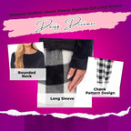 OLIVIA ROCCO Womens Buffalo Check Fleece Ultra Soft Pyjama Set Super Soft Cosy Home Loungewear - Joe’s Haven