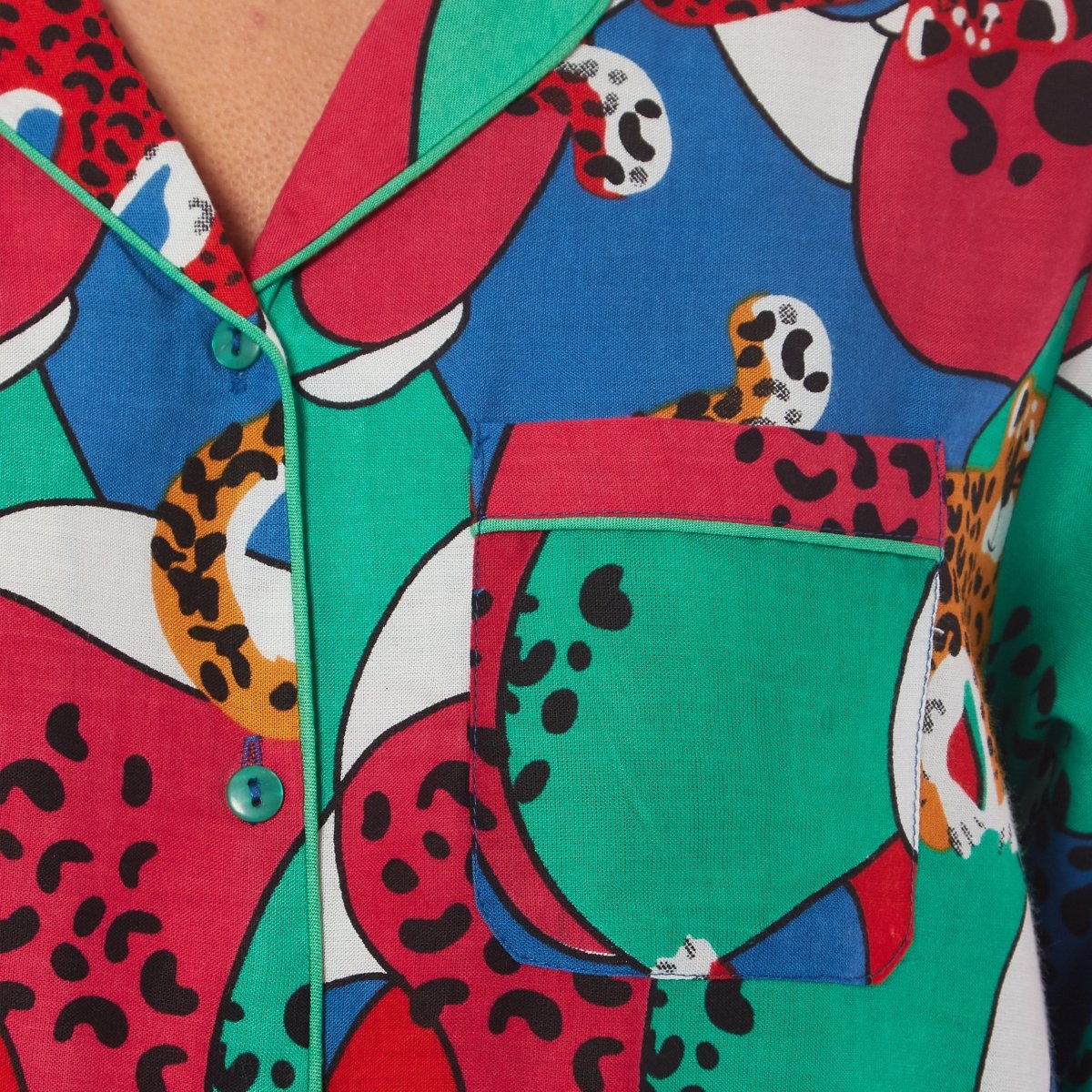 OLIVIA ROCCO Leopard Print Button Up Pyjama Set in Soft Breathable Viscose Sleepwear - Joe’s Haven