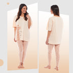 OLIVIA ROCCO Ladies Oversized Cotton T Shirt And Leggings PJ Set With Giraffe And Zebra - Joe’s Haven
