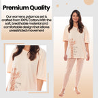 OLIVIA ROCCO Ladies Oversized Cotton T Shirt And Leggings PJ Set With Giraffe And Zebra - Joe’s Haven
