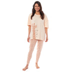 OLIVIA ROCCO Ladies Oversized Cotton T Shirt And Leggings PJ Set With Giraffe And Zebra - Joe’s Haven