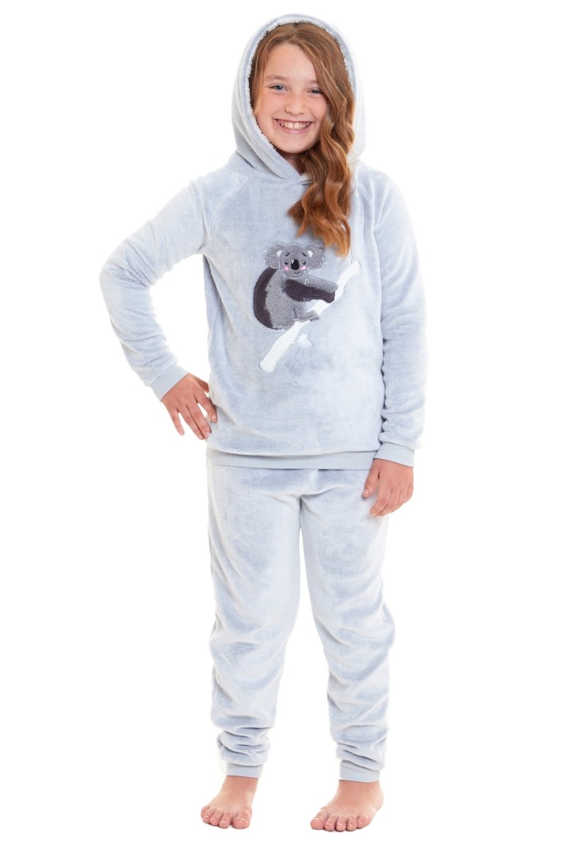 OLIVIA ROCCO Matching Mother Daughter Koala Bear Hooded Pyjama Set Plush Fleece Flannel - Joe’s Haven
