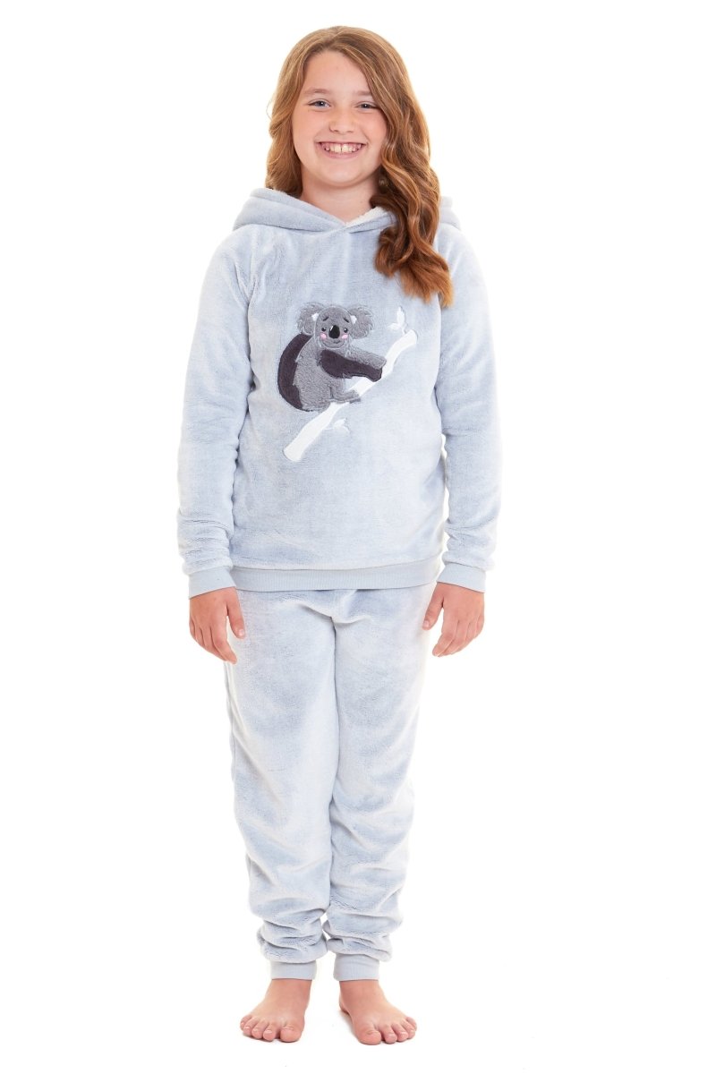 OLIVIA ROCCO Matching Mother Daughter Koala Bear Hooded Pyjama Set Plush Fleece Flannel - Joe’s Haven