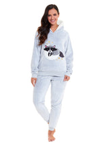 OLIVIA ROCCO Matching Mother Daughter Raccoon Fleece Hooded Pyjama Set With Sherpa Lining - Joe’s Haven