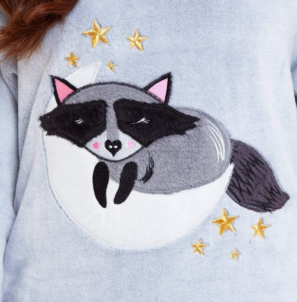 OLIVIA ROCCO Matching Mother Daughter Raccoon Fleece Hooded Pyjama Set With Sherpa Lining - Joe’s Haven
