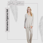 OLIVIA ROCCO Womens Grey Pyjama Set Soft Touch Long Sleeve Button Up Top Super Soft Cosy Home Loungewear - Joe’s Haven