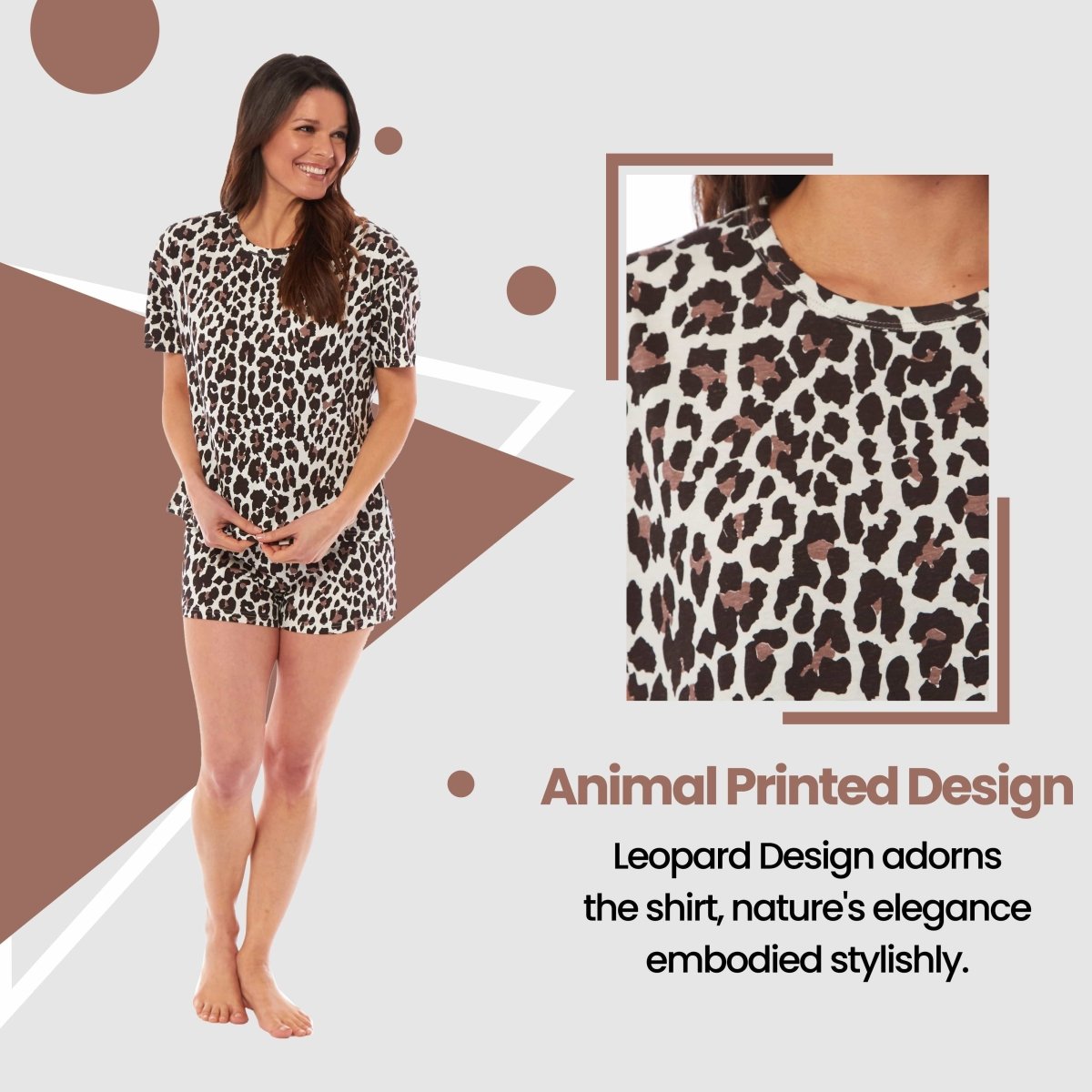 OLIVIA ROCCO Womens Cotton Pyjama Sets Leopard Zebra Prints Breathable Nightwear - Joe’s Haven
