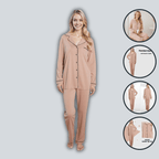 OLIVIA ROCCO Women's Pyjama Set Natural Soft Touch Long Sleeve Button - Up Top and Bottoms - Joe’s Haven