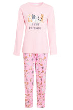 OLIVIA ROCCO Pyjama Set Pink Dog Print Jersey Cotton Long Sleeve Sleepwear Womens - Joe’s Haven