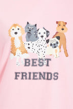 OLIVIA ROCCO Pyjama Set Pink Dog Print Jersey Cotton Long Sleeve Sleepwear Womens - Joe’s Haven