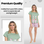 OLIVIA ROCCO Giraffe Pyjama Set for Women T Shirt and Shorts Soft Cotton Loungewear - Joe’s Haven