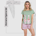 OLIVIA ROCCO Giraffe Pyjama Set for Women T Shirt and Shorts Soft Cotton Loungewear - Joe’s Haven