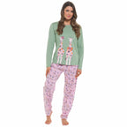 OLIVIA ROCCO Women's Giraffe Print Cotton Jersey Long Sleeve Pyjama Set Soft Sleepwear - Joe’s Haven
