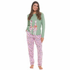 OLIVIA ROCCO Women's Giraffe Print Cotton Jersey Long Sleeve Pyjama Set Soft Sleepwear - Joe’s Haven