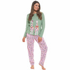 OLIVIA ROCCO Women's Giraffe Print Cotton Jersey Long Sleeve Pyjama Set Soft Sleepwear - Joe’s Haven