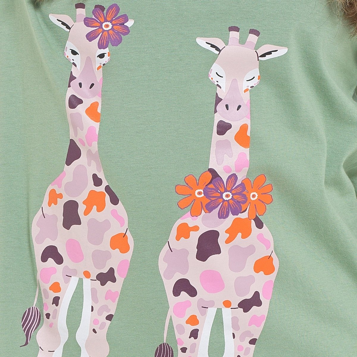 OLIVIA ROCCO Women's Giraffe Print Cotton Jersey Long Sleeve Pyjama Set Soft Sleepwear - Joe’s Haven