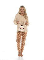 OLIVIA ROCCO Women's Fleece Pyjama Set Dog Snuggle Design Long Sleeve Top Patterned - Joe’s Haven