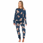 OLIVIA ROCCO Women's Fleece Pyjama Set Highland Cow Print Long Sleeve Soft Warm Sleepwear - Joe’s Haven