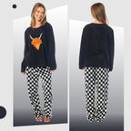 OLIVIA ROCCO Womens Thermal Fleece Pyjamas Set Highland Cow Animal Print Winter Super Soft Cosy Home Loungewear - Joe’s Haven